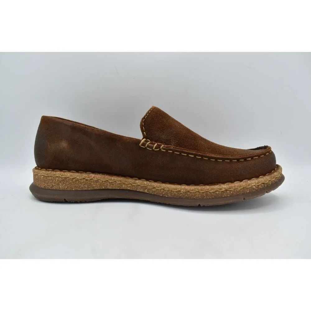 Born Men Size 8 Baylor Brown Glazed Ginger Distressed Suede Slip On Casual Shoes